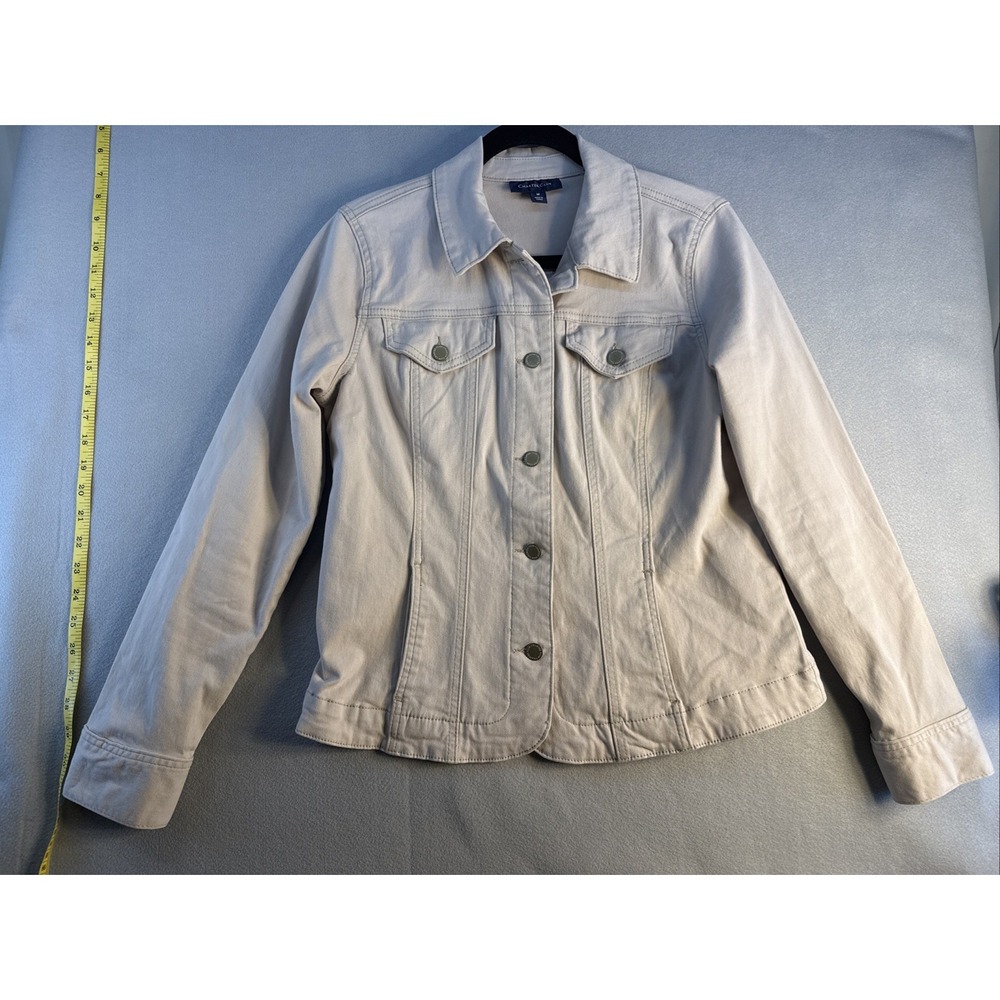 Charter Club Jacket Women's Size M Button Down Light 98% Cotton Jacket‎
